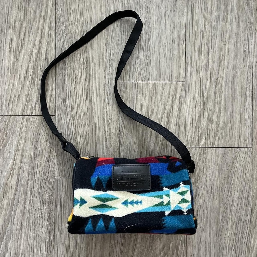 Pendleton Crossbody Bag with Blue and Red Patterns